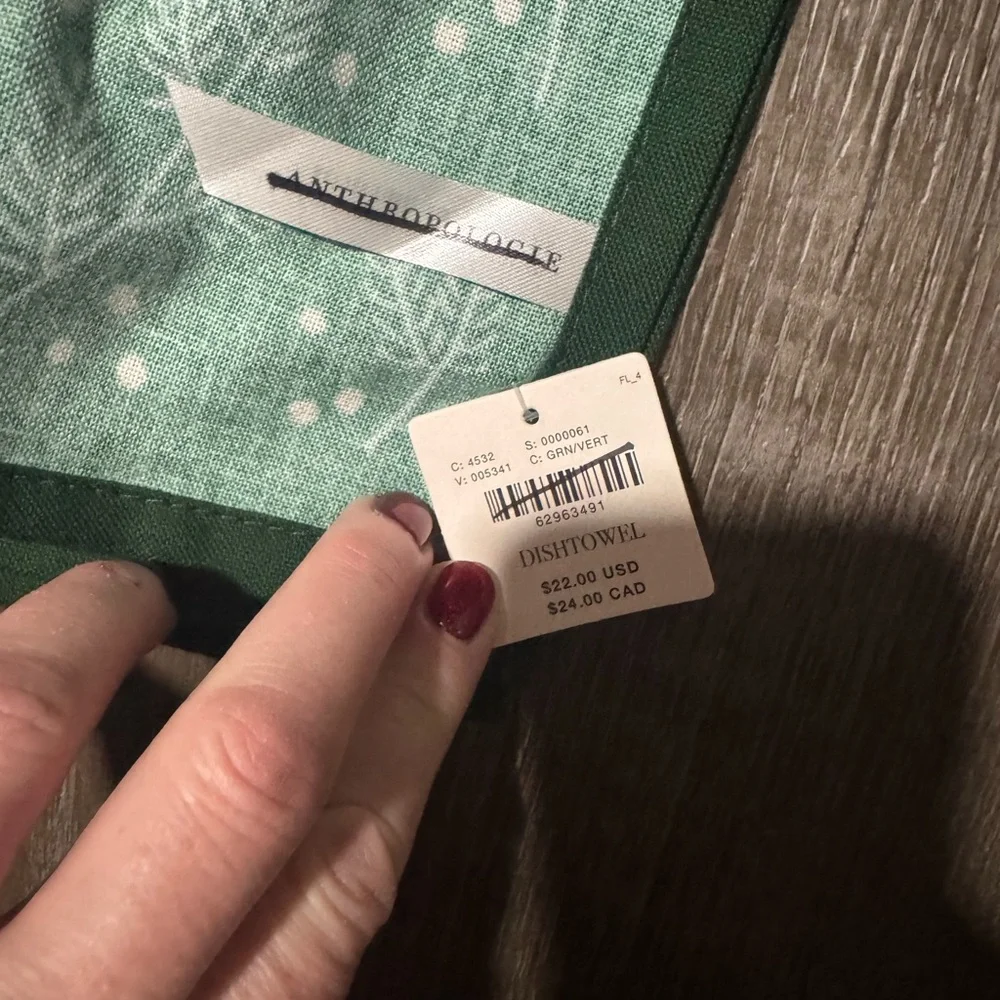 NWT Anthropologie Joy To The World Dish Towel